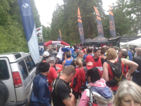 The runners gather for the start